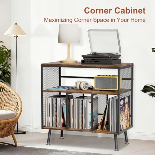 Record Player Stand with Vinyl Storage, view 5