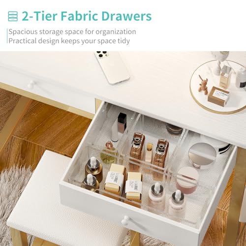 Small Makeup Vanity Desk with Mirror and Light, view 6