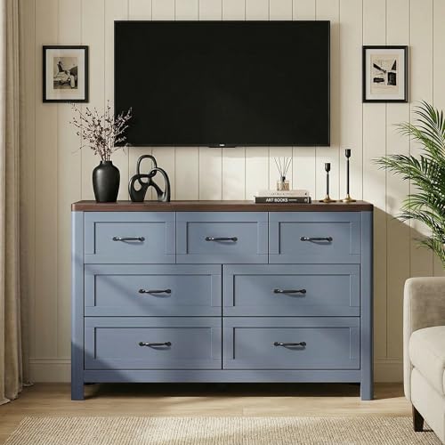 Farmhouse 7 Drawer Dresser for Bedroom, 47" Wide Modern Chest of Drawers, view 2