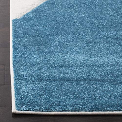 SAFAVIEH Hollywood Collection Accent Rug - 4' x 6', Peacock Blue & Fuchsia, Mid-Century Modern Design, Non-Shedding & Easy Care, Ideal for High Traffic Areas in Foyer, Living Room, Bedroom (HLW706C)