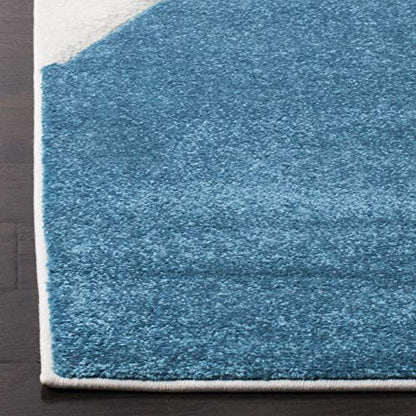SAFAVIEH Area Rug 8x10 - Hollywood Collection - Large - Peacock Blue & Fuchsia, Mid-Century Modern Design, Non-Shedding & Easy Cleaning, Ideal for Living Room, Bedroom, Office, Dining Space (HLW706C)