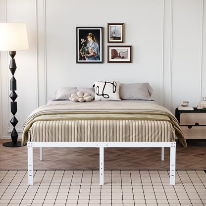 18 Inch White Full Size Bed Frame with High Storage, view 7