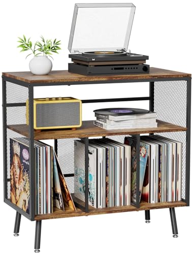Record Player Stand with Vinyl Storage, view 2