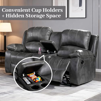 3PC Faux Leather Reclining Couch Set, Living Room Furniture Set, Sofa, Loveseat, Glider, 8018 Multiple Colors (Gray, Sofa+Loveseat+Chair) | 8018