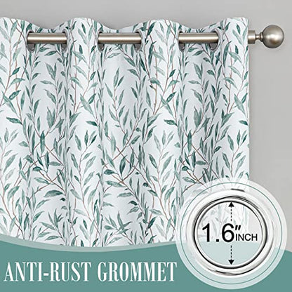 Willow Leaf 80% Blackout Curtains, 52 x 84, 2 Panels