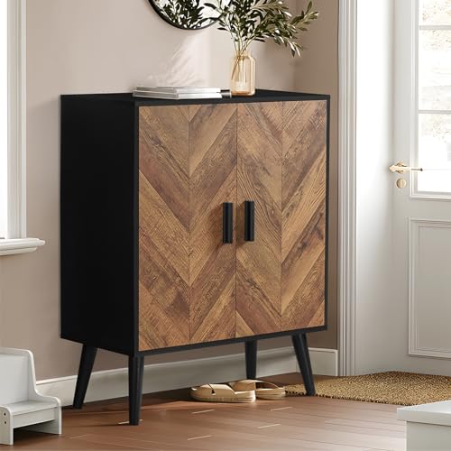 Storage Cabinet with 2 Shelves & Doors, Sideboard Buffet Cabinet with Storage, view 2
