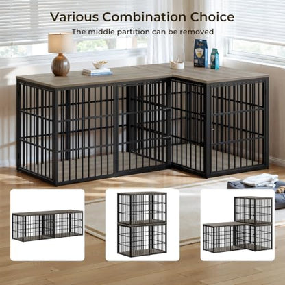 54'' XXXL Dog Crate Furniture with 3 Doors for Large Dogs, view 3