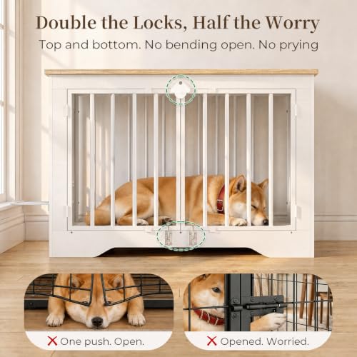 38 in Modern Farmhouse Dog Crate Furniture End Table, view 5