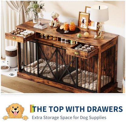 Dog Crate Furniture with Removable Divider, view 7