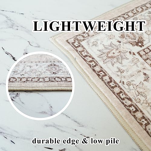 2x6 Hallway Washable Runner Rug: Vintage Soft Kitchen Laundry Runner with Non, view 8