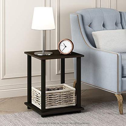 Furinno Turn-S-Tube 3-Tier TV Stand and End Tables Set (Espresso/Black)