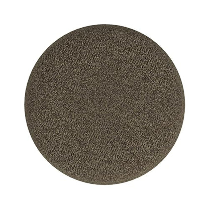 18" Round Ottoman - Dark Brown Boucle