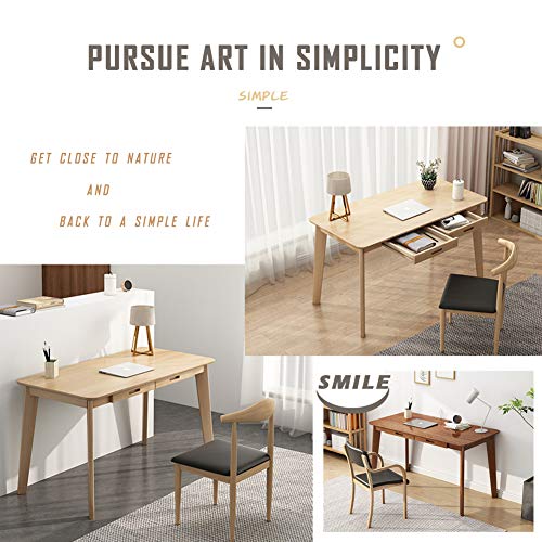 IOTXY Solid Wood Writing Desk - Home Office Workbench Desk with Drawer, 47.24" Width Laptop Computer Work Study Table