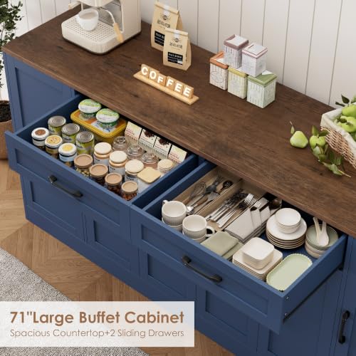 71” Large Buffet Cabinet with Storage, Sideboard Cabinet, view 5
