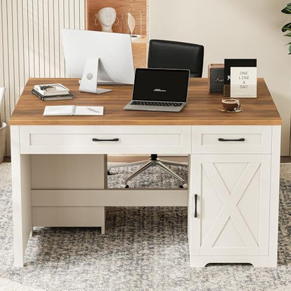 Executive Desk with Storage Cabinet, Unique White, view 8