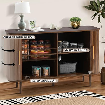 47" Sideboard Buffet Cabinet with Fluted Slide Doors, view 4