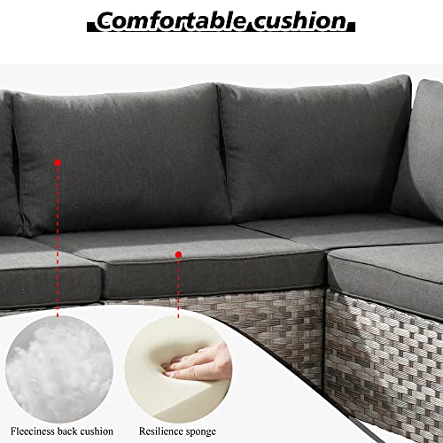 Outdoor Patio Sectional Furniture Sofa Set with Widened Armrest,12 Piece Large Modern Wicker Couch,Modular L Shaped Conversation Seating Set with Table for Out Door Garden Corner(Black)