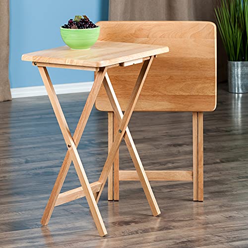 Alex Set of 2 Foldable Snack Tables, Easy to Store Small Portable Fold Up Table Set for Kitchen, Living Room TV Dining, Crafts, Puzzles, Work From Home