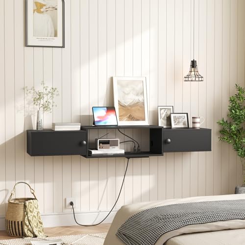 55" Floating TV Stand with Power Outlets, view 8