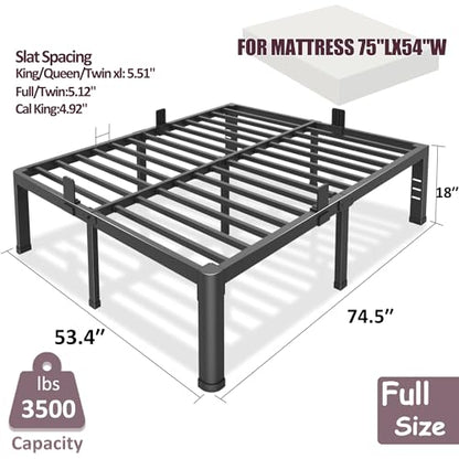 18 Inch Full Size Bed Frame Metal Platform with Round Corner Legs, view 4