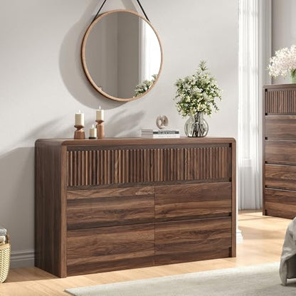 Fluted 7 Drawer Dresser for Bedroom, view 7