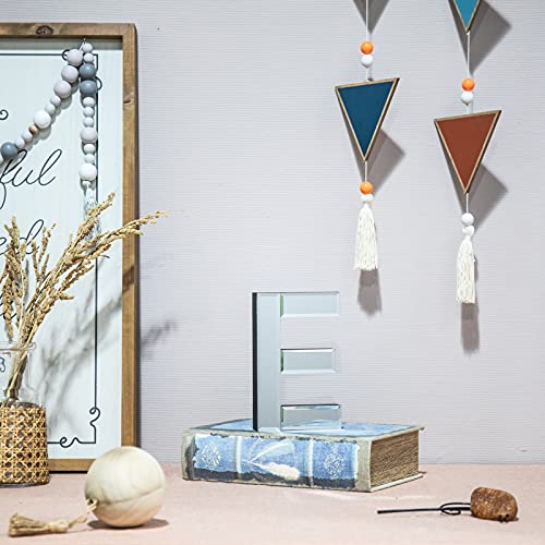 7-inch Tall Mirrored Glass and Wood Decorative Letter, Home-Bedroom-Office Wall Décor. Perfect Fun Gift to Encourage Girls, Young Ladies & Teens. (E)