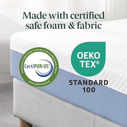 Zinus 8-Inch Twin Cooling Essential Memory Foam Mattress, White, Medium Feel, Fiberglass Free, Certified Safe Materials