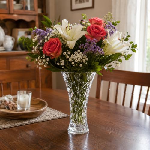 Crystal Laurus Vase 11"-Made In Italy