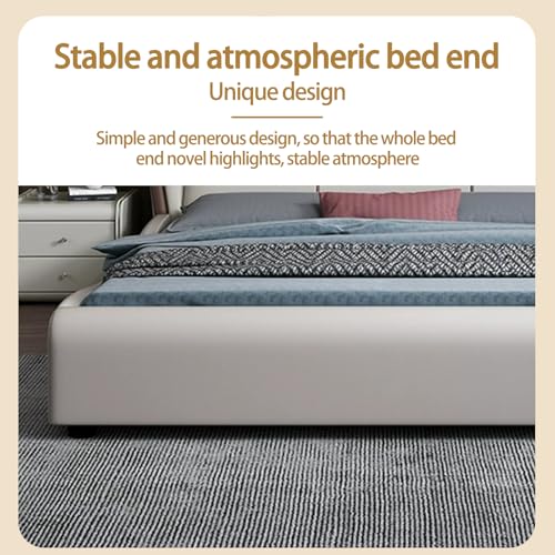 Modern Leather Bed with Soft Headboard, Nightstand, view 8