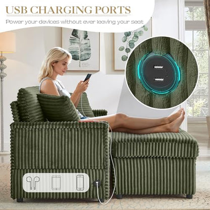 Single Chair and Ottoman Set, view 6