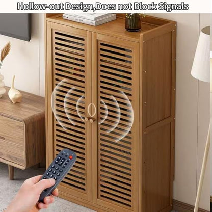Wifi Router Storage Cabinet with Adjustable Shelves, 2-Tier Storage, view 7