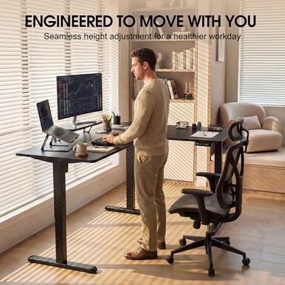 63 x 47 Inch L Shaped Standing Desk with 2 Preset Heights, view 7