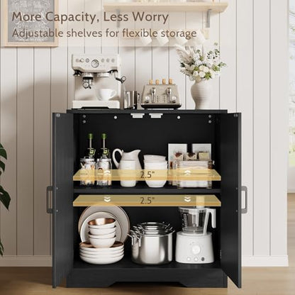 Sideboard Buffet Cabinet, Modern Farmhouse Kitchen Storage Cabinet, view 4