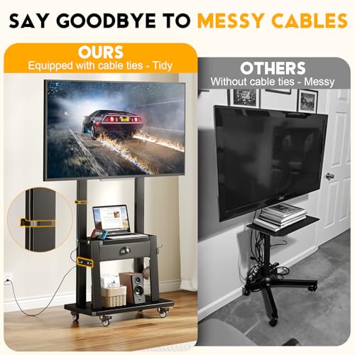 Rolling TV Stand with Power Outlet, view 8