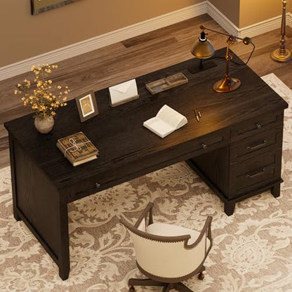 53.5" Farmhouse Home Office Desk with File Cabinet, view 7