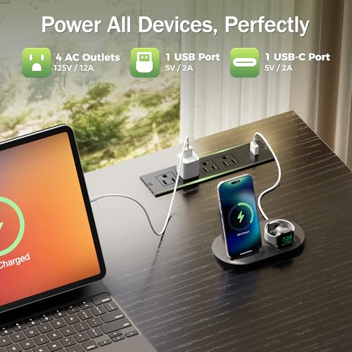 55.1 Inch Computer Office Desk with Power Outelts and USB-C Port, Reversible Gaming Desk with 4 Fabric Drawers, Work Study Desk Work from Home, Black