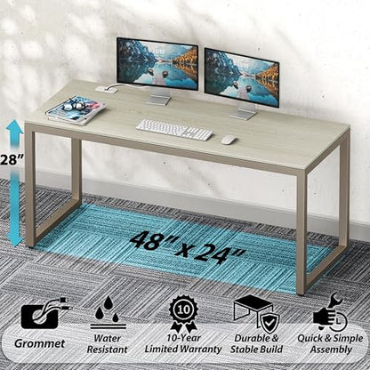 48-Inch Commercial-Grade Office Computer Desk, Maple, view 5