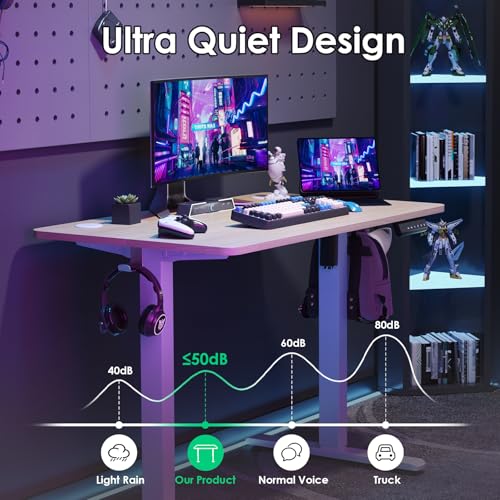 Electric Standing Desk Adjustable Height Sit Stand Home Office Desk with Splice, view 5