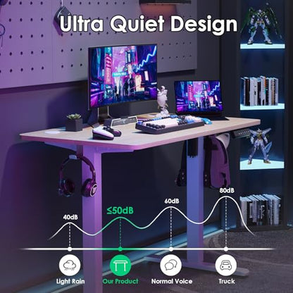 Electric Standing Desk Adjustable Height Sit Stand Home Office Desk with Splice, view 5
