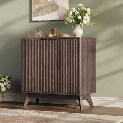 29'' Sideboard Buffet Cabinet with Storage, Fluted Cabinet with Rounded Corners, view 2