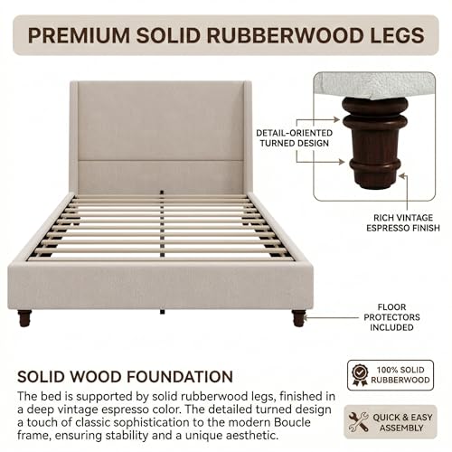 Queen Size Upholstered Bed Frame, view 7