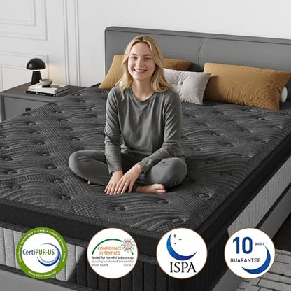 12 Inch Hybrid Mattress -Queen Memory Foam & Individual Pocket Springs, view 4