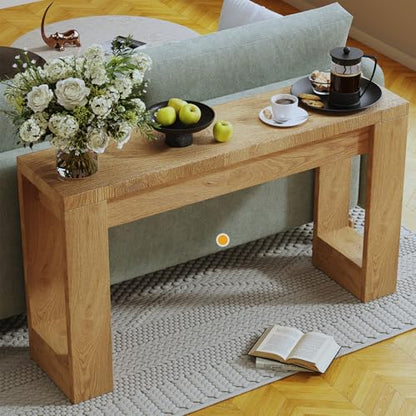 47" Console Table, Farmhouse Entryway Table, Narrow Sofa Table | Rustic Table with Storage Shelf, Sturdy Sofa Table for Hallway Living Room, Modern Wood Accent Furniture Space-Saving
