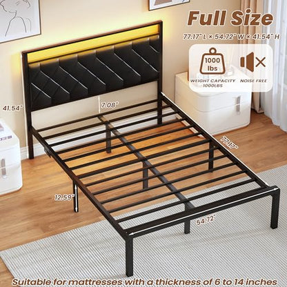 Full Size Bed Frame with Headboard, view 3