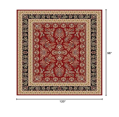 SAFAVIEH Area Rug 8x10 - Lyndhurst Collection - Large - Red & Black, Traditional Oriental Design, Non-Shedding & Easy to Clean, Ideal for Living Room, Bedroom, Dining Space (LNH331B)
