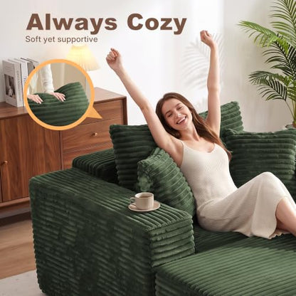 60'' Oversized Chaise Lounge Chair Indoor with Ottoman, view 6