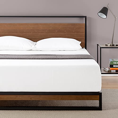 ZINUS Suzanne 37 Inch Metal and Wood Platform Bed Frame / Solid Wood & Steel, view 3