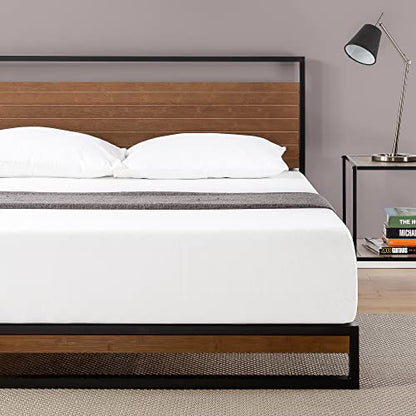 ZINUS Suzanne 37 Inch Metal and Wood Platform Bed Frame / Solid Wood & Steel, view 3
