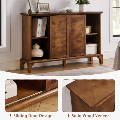LUMISOL Farmhouse Fluted Sideboard Buffet Cabinet with 2 Sliding Doors, view 6