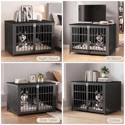Heavy Duty 42 Inch Indestructible Furniture Dog Crate for High Anxiety Dogs, view 8